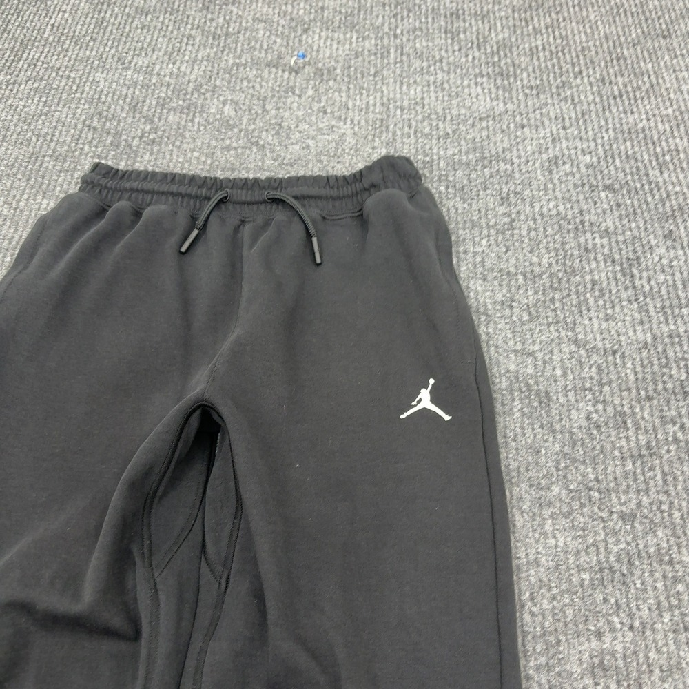 Jordan Sweatpants Boys M Black Cotton Polyester Jumpman Logo Joggers Sport - Picture 2 of 7